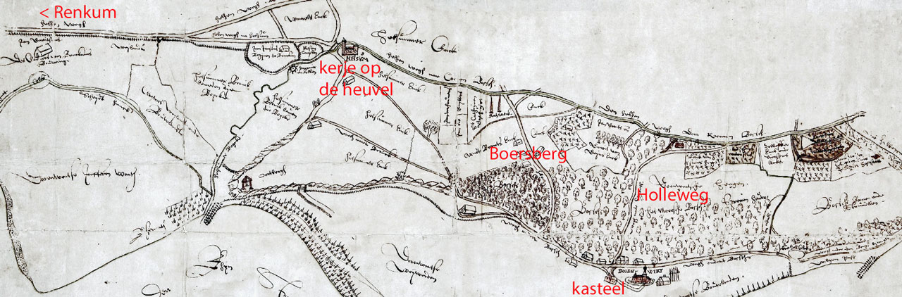 Doorwerth uitsnede kaart Kempinck 1601