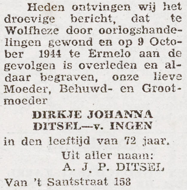 Dirkje Johanna van Ditsel